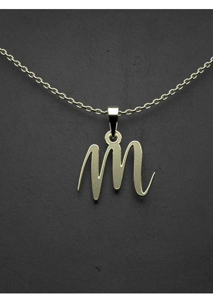 14 Ayar Altın M Harfi Kolye Ucu 1 Gr, KC10910 Kodlu