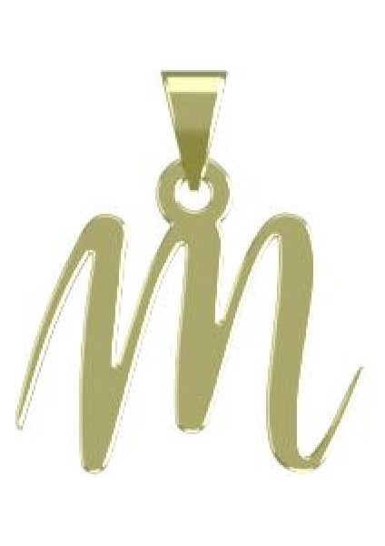 14 Ayar Altın M Harfi Kolye Ucu 1 Gr, KC10910 Kodlu