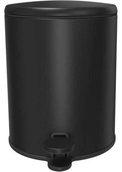 Şık 6 Litrelik Mat Siyah Pedli Çöp Kutusu, Modern ve Kullanışlı Tasarım