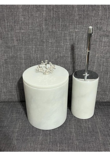 Beyaz Mermer Gümüş Mercan 2'li Banyo Takımı, Şıklık ve Zarafet Sunar fiyatları