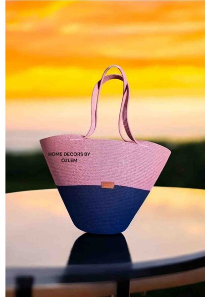 Hasır Omuz Çantası Plaj Çantası Günlük Çanta El Emeği Handmade