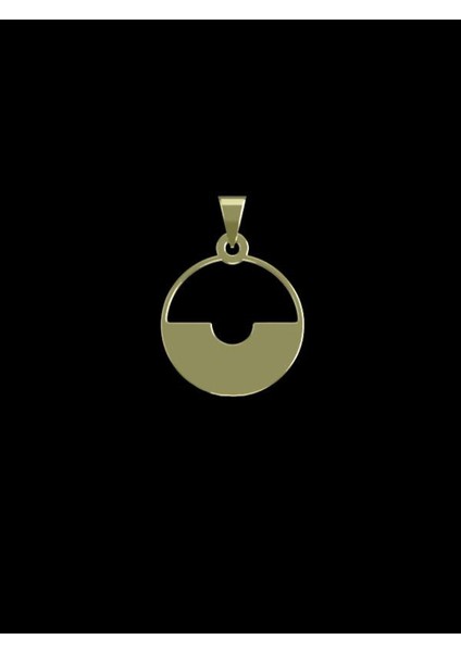 14 Ayar Altın Daire Kolye Ucu 1 Gr, KC11818 Kodlu