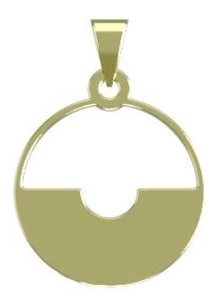 14 Ayar Altın Daire Kolye Ucu 1 Gr, KC11818 Kodlu
