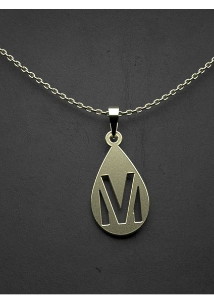 14 Ayar Altın M Harfi Kolye Ucu 1 Gr, KC12854 Kodlu