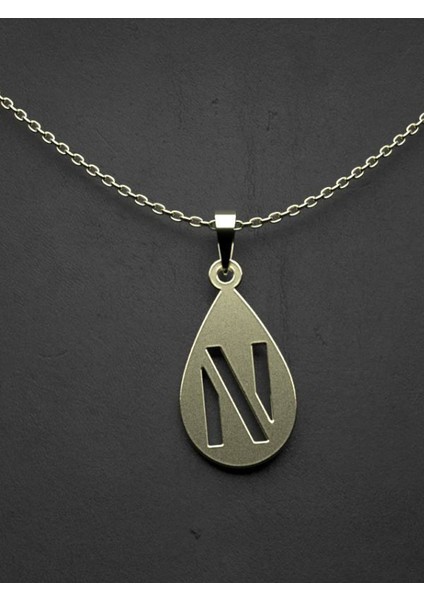 14 Ayar Altın N Harfi Kolye Ucu 1 Gr, KC12834 Kodlu