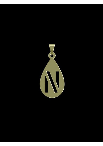 14 Ayar Altın N Harfi Kolye Ucu 1 Gr, KC12834 Kodlu