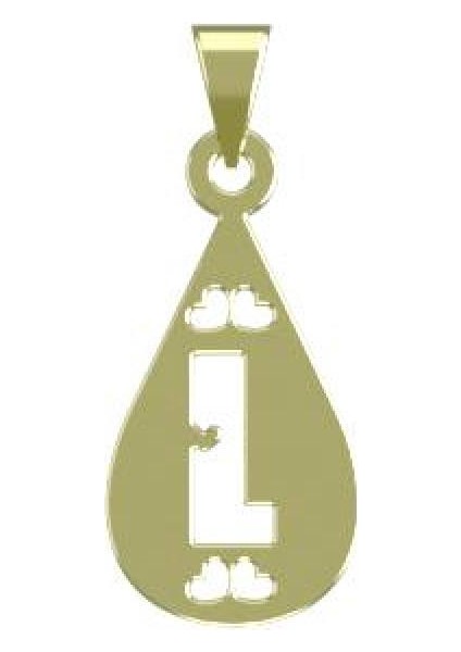 14 Ayar Altın L Harfi Kolye Ucu 1 Gr, KC14780 Kodlu
