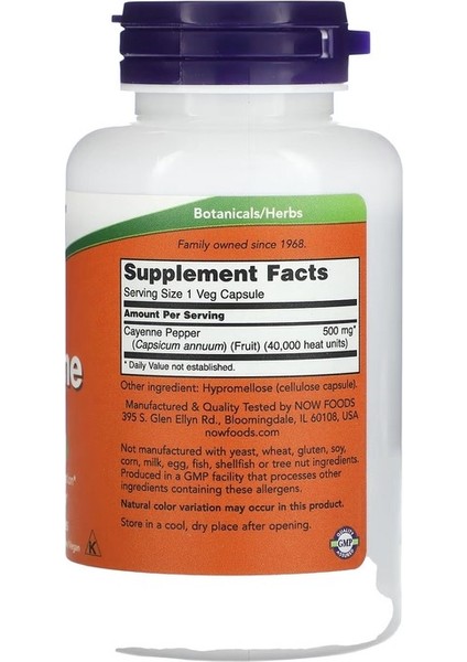 Cayenne, 500 mg 100 Veg Capsules fiyatları