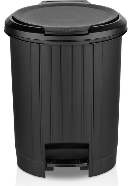 Siyah Bas Aç Mekanizmalı Pedallı Çöp Kovası, Pratik ve Şık Tasarım