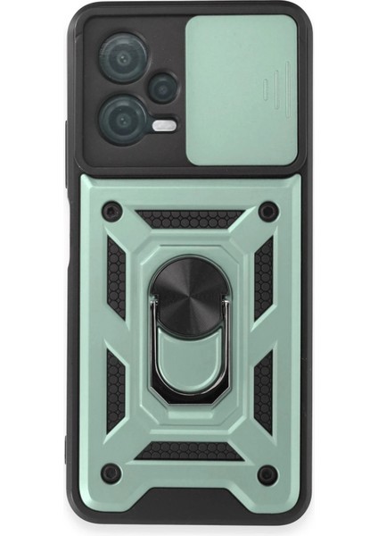 Xiaomi Redmi Note 12 5g Kılıf Pars Lens Yüzüklü Silikon - Yeşil - 13220-4189