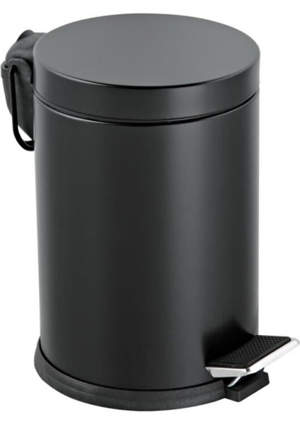 Şık Siyah Metal Renkli 5 Lt Çöp Kutusu