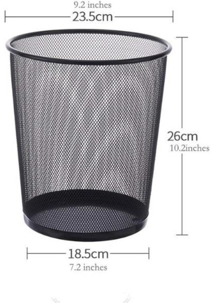 Tam Delikli Metal Fileli Siyah Çöp Kovası ND-1030, Şık ve Kullanışlı Ev Temizlik Ürünü fiyatları