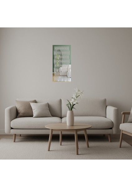 Soyut Çiçek Desenli Sanat Aynalı Tablosu - 15131-4050