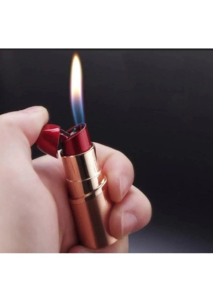 Ruj Şeklinde Bütan Gazlı Alevli Mini Çakmak – Metal Gövdeli, Çanta Boy Hediyelik Çakmak