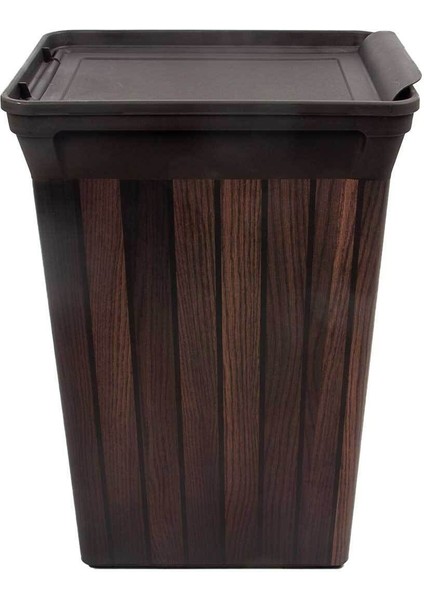 40 L Ahşap Görünümlü Plastik Çöp Kovası, Şık ve Kullanışlı Tasarım fiyatları