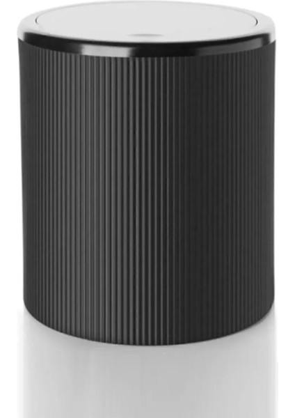 6 Litre Siyah Çizgili Yuvarlak Çöp Kovası, Pratik Kapaklı Banyo ve Mutfak Kullanımı modelleri