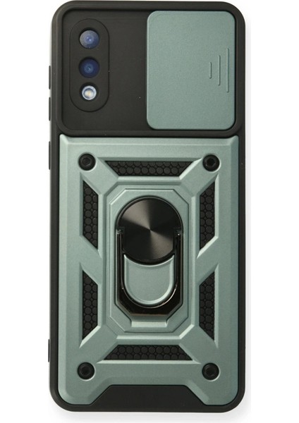 Samsung Galaxy A02 Kılıf Pars Lens Yüzüklü Silikon - Yeşil - 17780-6815
