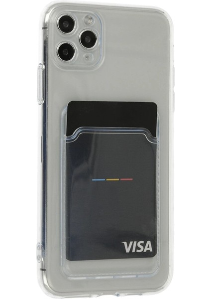 iPhone 11 Pro Max Kılıf Kart Şeffaf Silikon - Şeffaf - 18752-7304