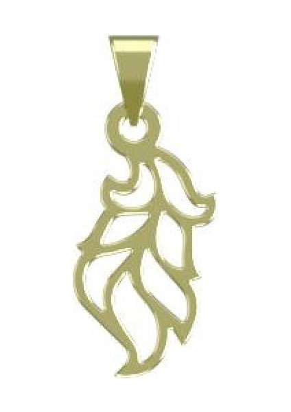 14 Ayar Altın Yaprak Kolye Ucu 1 Gr, KC10435 Kodlu