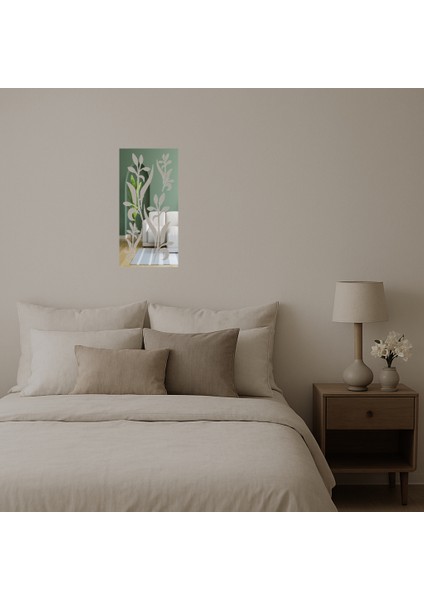 Çiçek Desenli Soyut Dekoratif Aynalı Tablo - 17103-7316 fiyatları