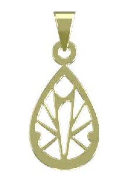 14 Ayar Altın Gözyaşı Damlası Kolye Ucu 1 Gr, KC10641 Kodlu