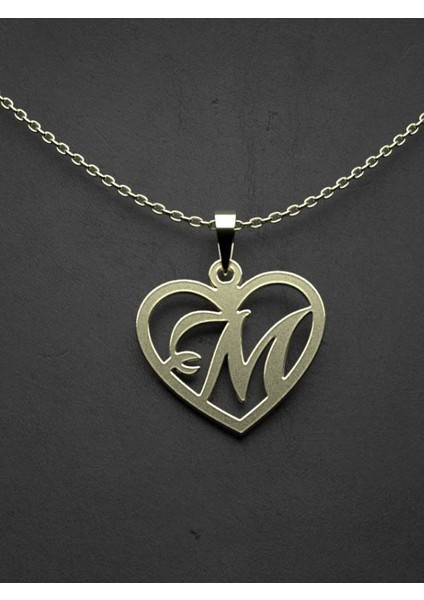 14 Ayar Altın M Harfi Kolye Ucu 1 Gr, KC12862 Kodlu