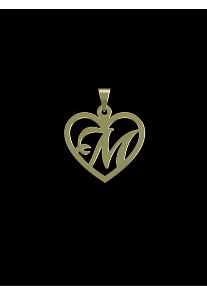14 Ayar Altın M Harfi Kolye Ucu 1 Gr, KC12862 Kodlu