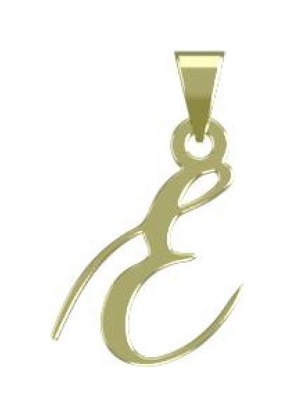 14 Ayar Altın E Harfi Kolye Ucu 1 Gr, KC10947 Kodlu