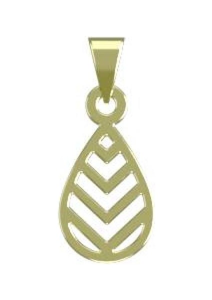 14 Ayar Altın Gözyaşı Damlası Kolye Ucu 1 Gr, KC11790 Kodlu