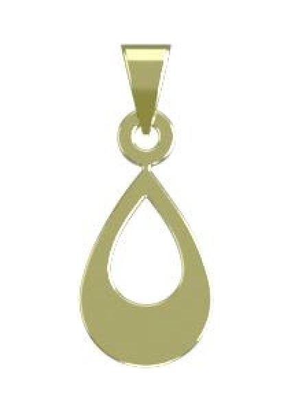14 Ayar Altın Gözyaşı Damlası Kolye Ucu 1 Gr, KC14347 Kodlu