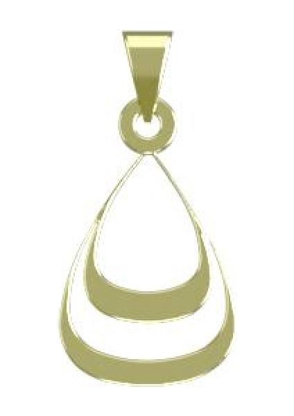 14 Ayar Altın Gözyaşı Damlası Kolye Ucu 1 Gr, KC14466 Kodlu