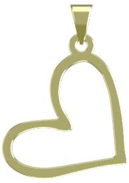 14 Ayar Altın Kalp Kolye Ucu 1 Gr, KC17501 Kodlu