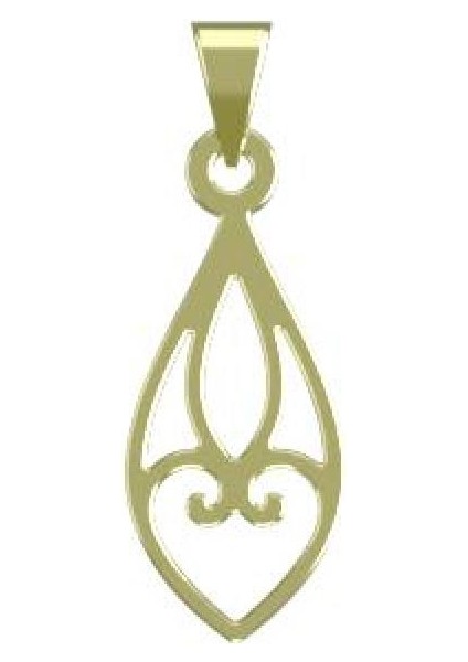 14 Ayar Altın Gözyaşı Damlası Kolye Ucu 1 Gr, KC12818 Kodlu
