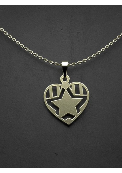 14 Ayar Altın Kalp ve Yıldız Kolye Ucu 1 Gr, KC13080 Kodlu