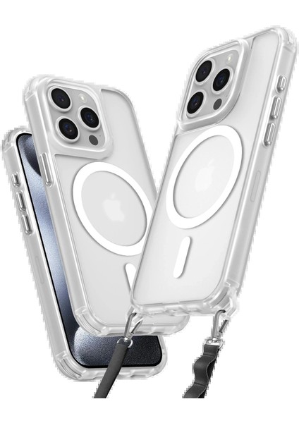 iPhone 15 Pro Max Kılıf Enka Magsafe Silikon Kılıf - Şeffaf - 11903-1260