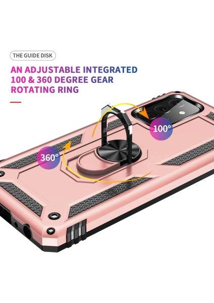 Samsung Galaxy A72 Kılıf Sofya Yüzüklü Silikon Kapak - Rose - 12593-1275 indirimleri