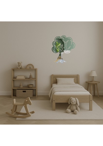 Yapraklı Ağaç Motifli Dekoratif Aynalı Tablo - 14454-5409 fırsatları