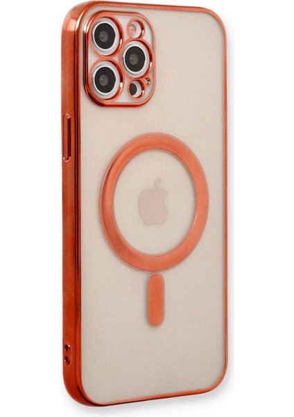 iPhone 12 Pro Kılıf Magneticsafe Lazer Silikon - Kırmızı - 14998-4336