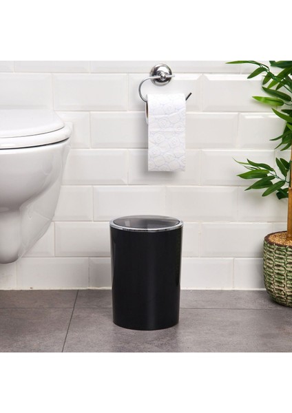 Şık Siyah 6 Lt Çöp Kovası, Dayanıklı ve Kullanışlı Tasarım