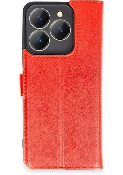 Realme C63 Kılıf Trend S Plus Kapaklı Kılıf - Kırmızı - 15867-9271