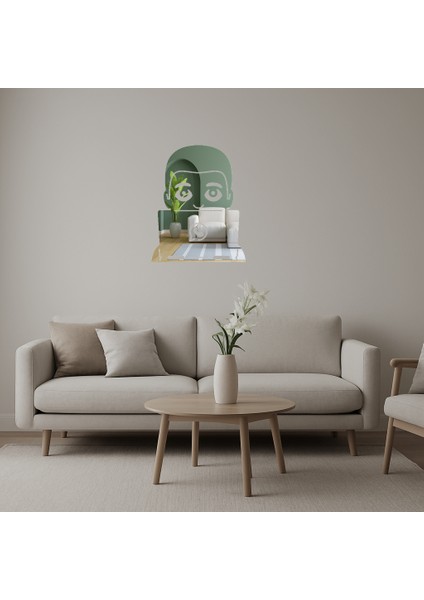 Teknoloji Aşığı Adam Dekoratif Aynalı Tablo - 15248-2746