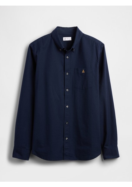 Erkek Lacivert Oxford Gömlek Standart Kalıp fiyatları