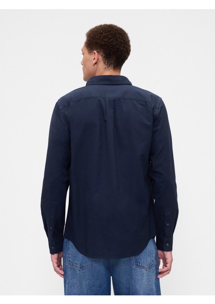 Erkek Lacivert Oxford Gömlek Standart Kalıp fırsatları