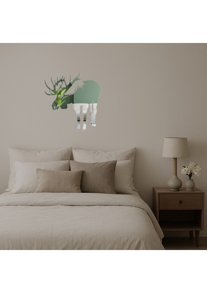 Geyik ve Geyik Dekoratif Aynalı Tablo - Doğal Zarafet - 16817-2911 fiyatları