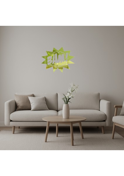 Modern Bam Yazılı Dekoratif Duvar Altın Aynalı Tablosu - 11332-2051