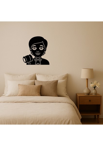 Yargıç Kadın Emoji Dekoratif Tablo - 19088-7165