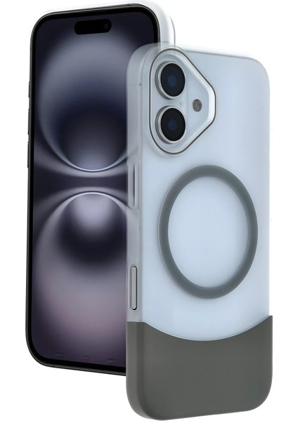 Apple iPhone 16 Velar Magsafe Kapak - Natural Grey - 17932-4187