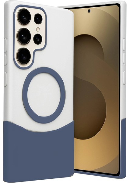 Samsung Galaxy S25 Ultra Velar Magsafe Kapak - Lacivert - 15120-9780