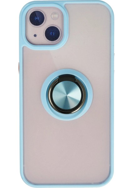 iPhone 15 Kılıf Montreal Yüzüklü Silikon Kapak - Buz Mavi - 17315-2597