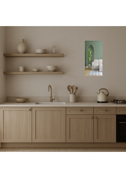 Abstrakt Çiçek Desenli Dekoratif Aynalı Tablo - 13953-4231 modelleri